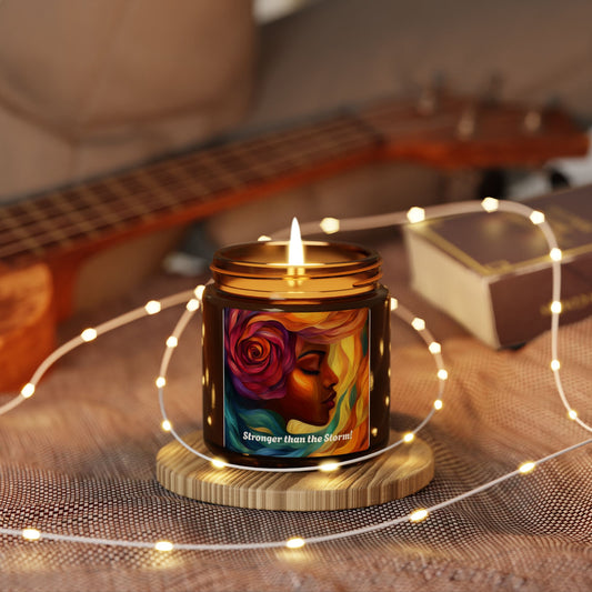 Scented Soy Candle (Multi-Size, Amber Jar) - Stronger than the Storm