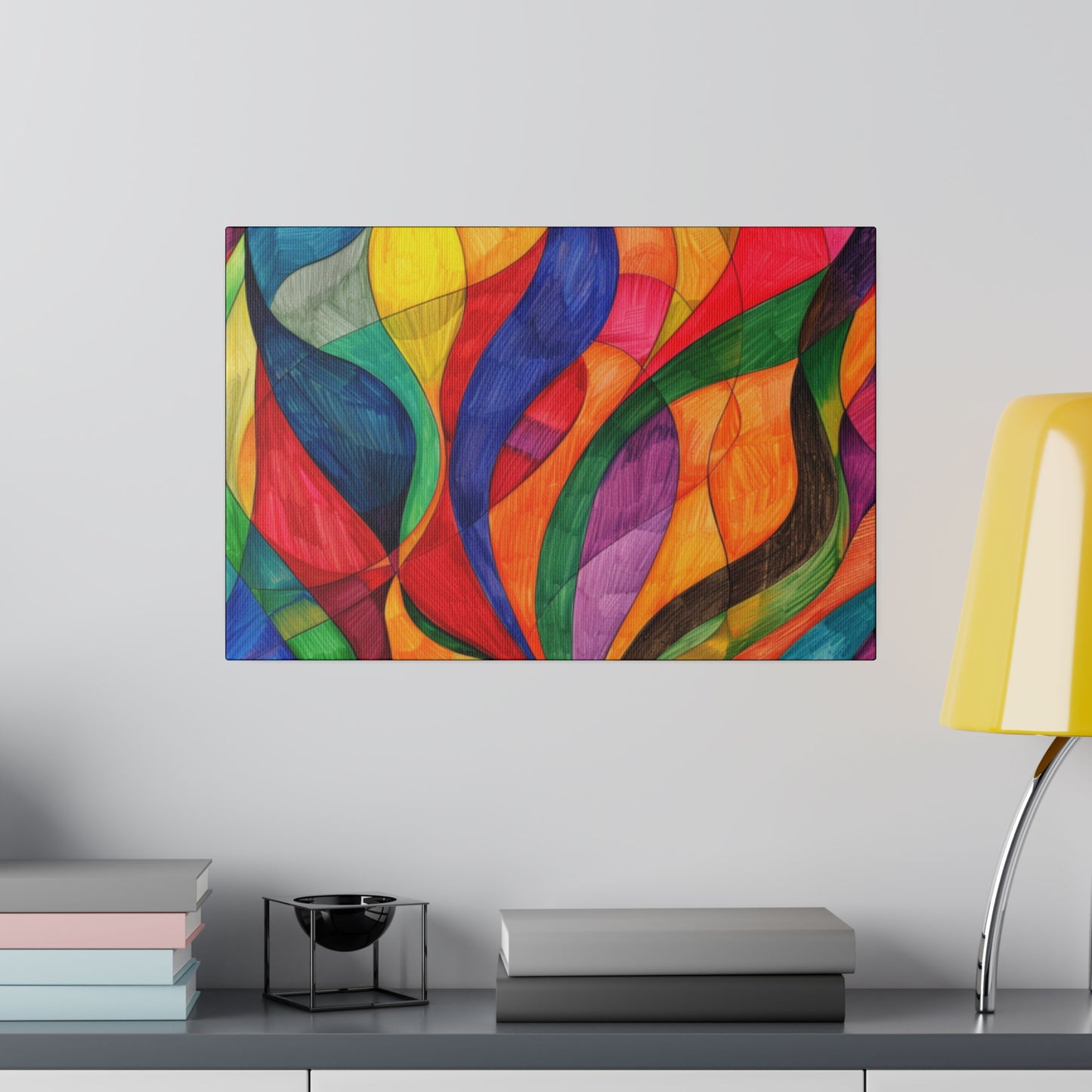 Matte Canvas, Stretched, 0.75" - Abstract Colorful Design