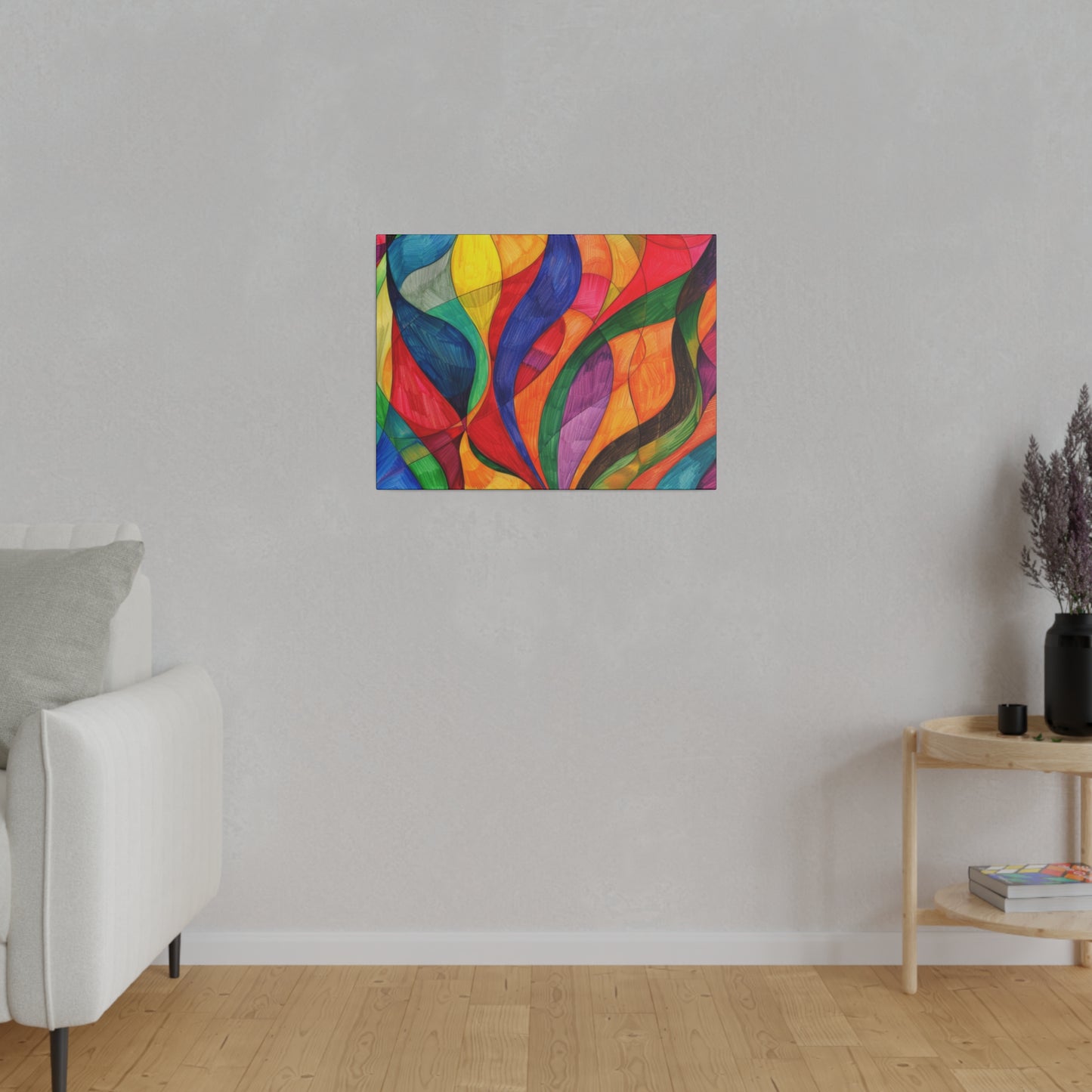 Matte Canvas, Stretched, 0.75" - Abstract Colorful Design