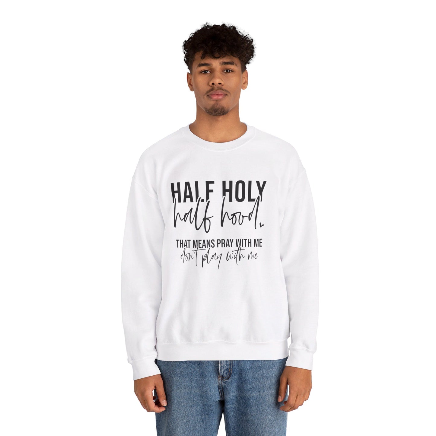 Unisex Heavy Blend™ Crewneck Sweatshirt - HALF HJOLY HALF HOOD