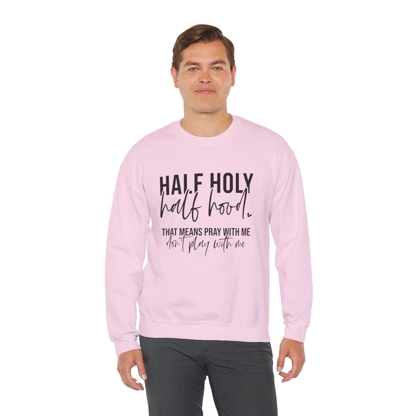 Unisex Heavy Blend™ Crewneck Sweatshirt - HALF HJOLY HALF HOOD