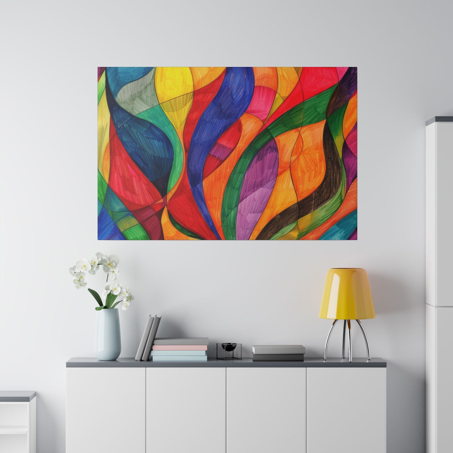 Matte Canvas, Stretched, 0.75" - Abstract Colorful Design