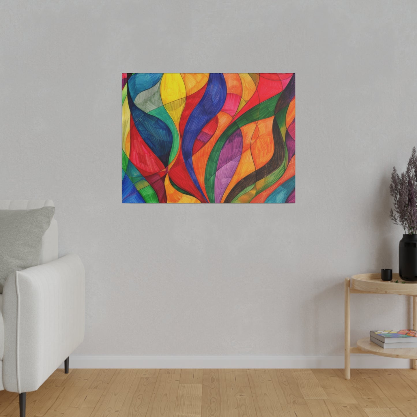 Matte Canvas, Stretched, 0.75" - Abstract Colorful Design