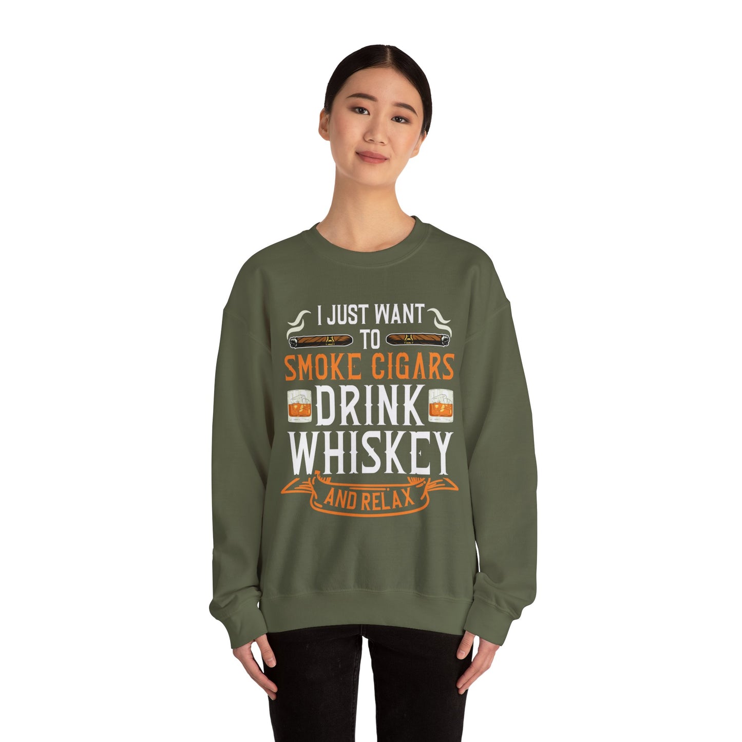 Unisex Heavy Blend™ Crewneck Sweatshirt - I just want to smoke