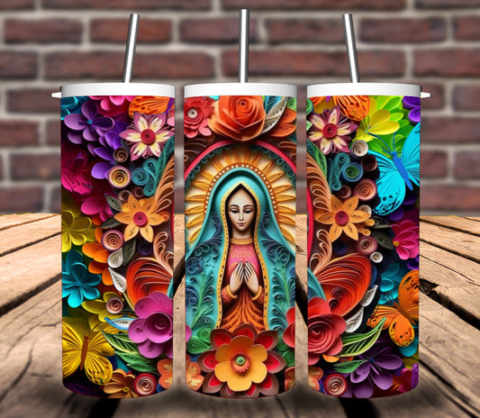 3D Virgen de Guadalupe Tumbler Wraps - Bundle of 5