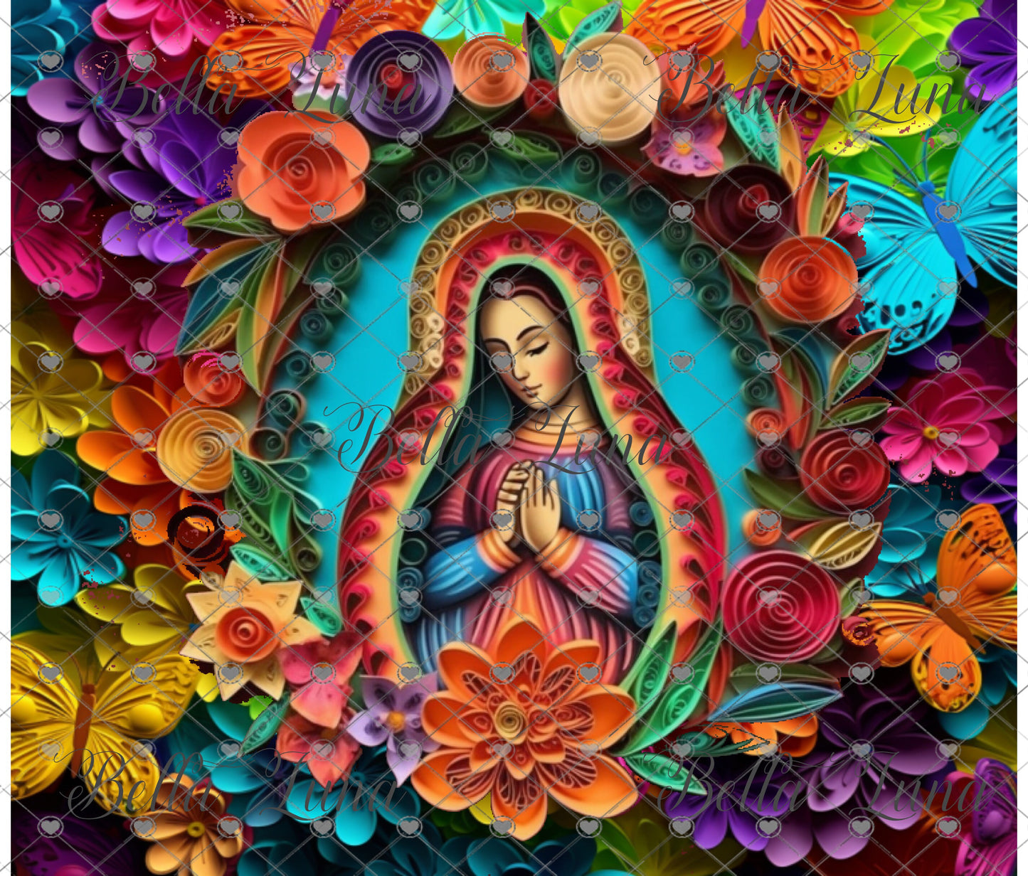 3D Virgen de Guadalupe Tumbler Wraps - Bundle of 5