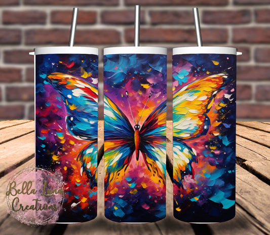 3D Painted Butterflies Tumbler Wrap Bundle - 12 images/tumbler wraps